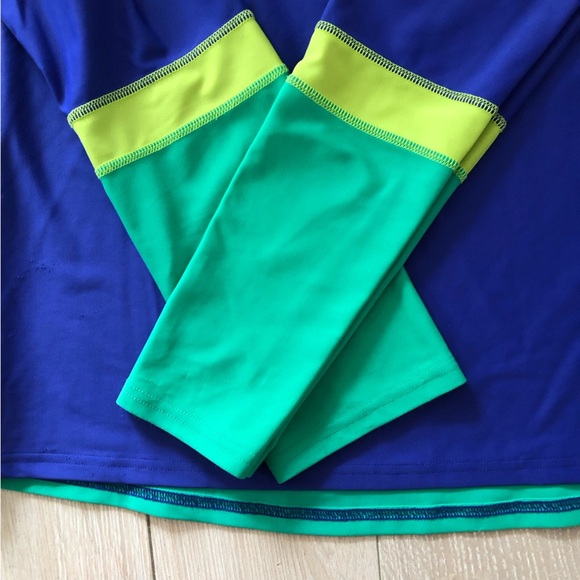 Prana Workout Surfer Long Sleeve T Shirt in Blue & Green Size M - Picture 3 of 10